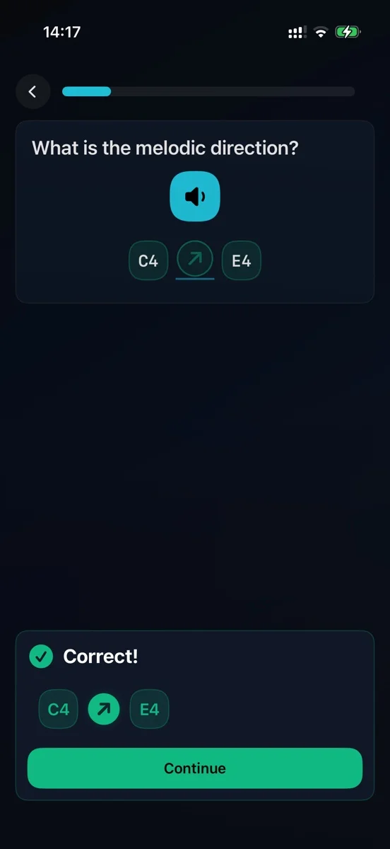 Ear training screenshot